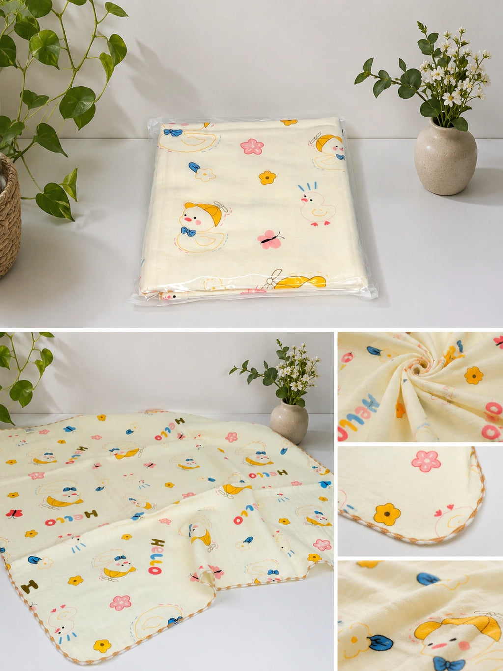 Ivory Muslin Baby Blanket